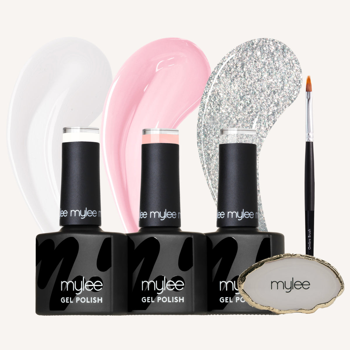 Gel Polish Trio with Mixing Palette and Ombre Brush - Sleigh Girl