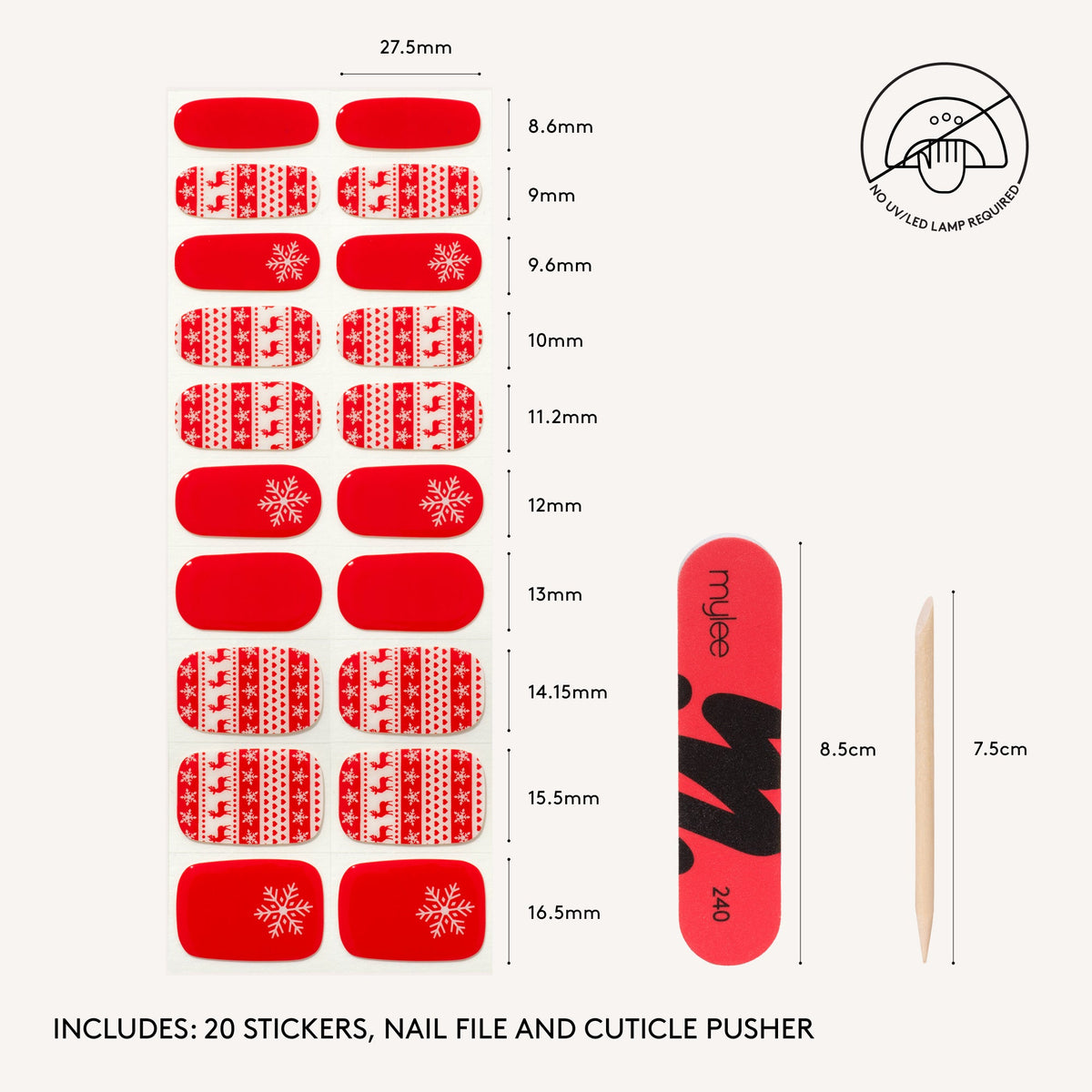 Mylee Gel Nail Wraps - Ski Lodge