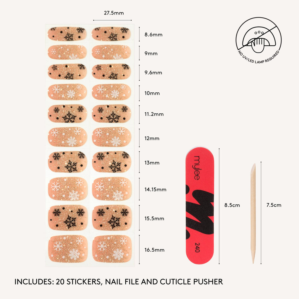 Mylee Gel Nail Wraps - First Snow