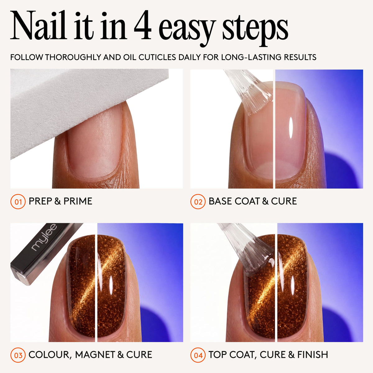 Mylee Cat-Eye Gel Polish Trio with Magnet - Snow & Sorcery