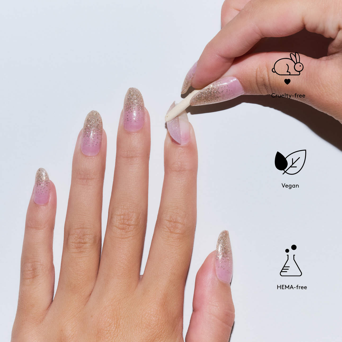 Mylee Gel Nail Wraps - Pink Champers