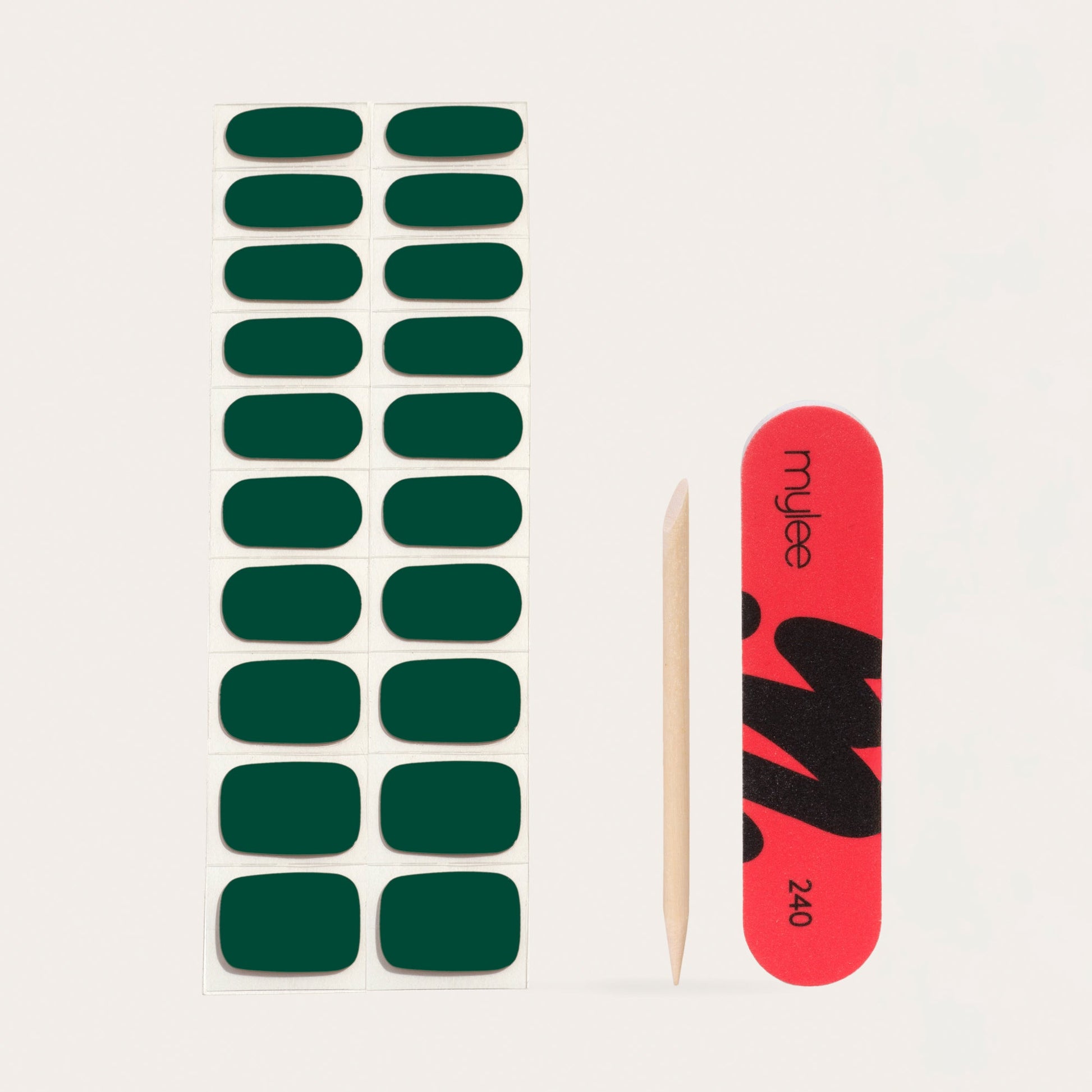Mylee Green Velvet Gel Nail Wraps