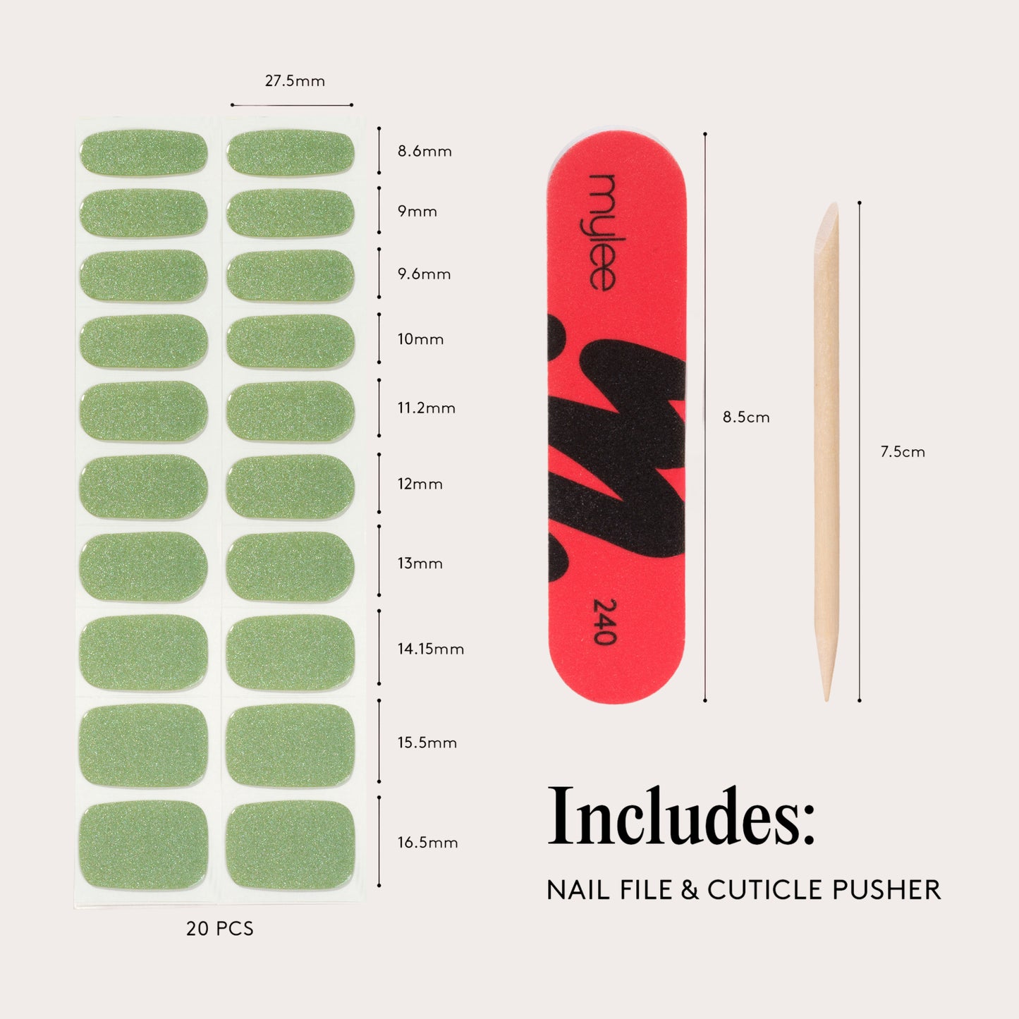 Mylee Gel Nail Wraps - Pistachio Macaron