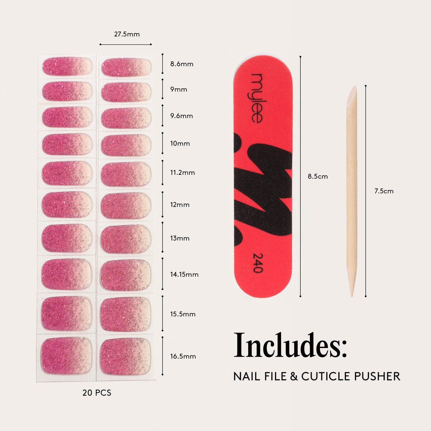 Vernis Gel Autocollants Mylee - Pink Stardust